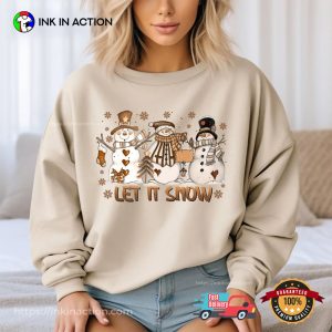Let It Snow Cute Snowman Christmas Shirt