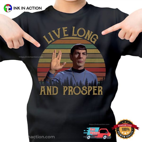 Live Long And Prosper Spock Retro Vintage star trek shirt