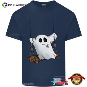 Lonely A Ghost on a Swing Halloween T shirt 3