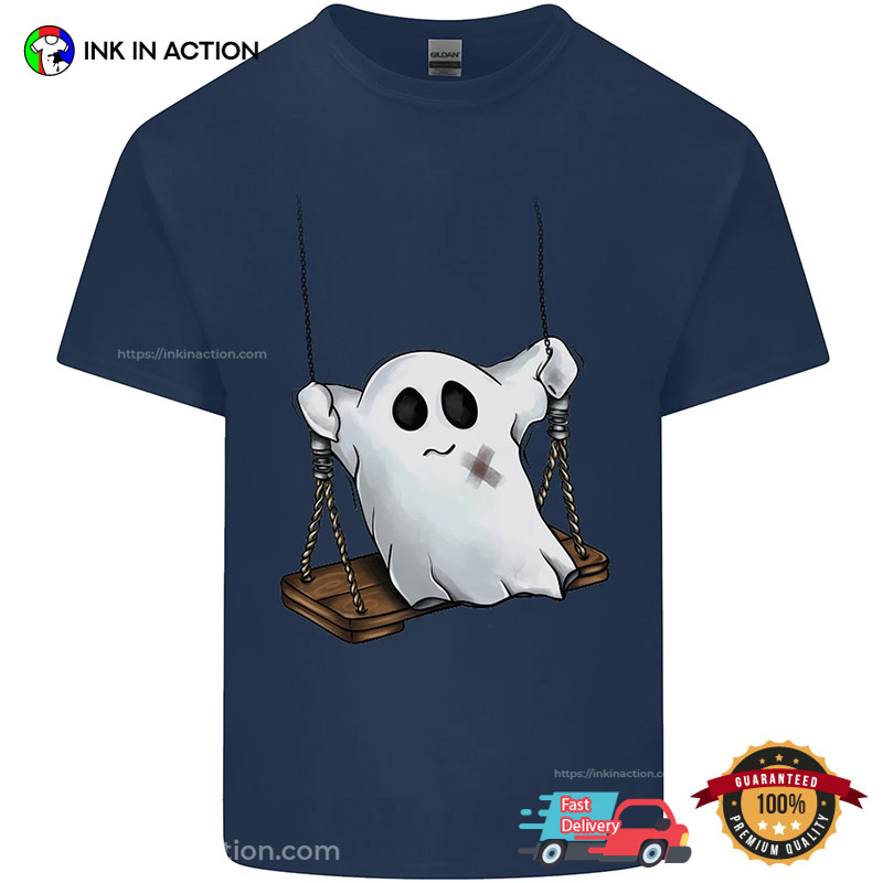 Lonely A Ghost On A Swing Halloween T-shirt