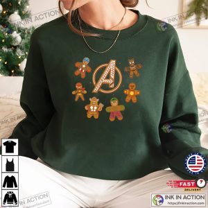 Marvel Avengers Christmas Gingerbread Cookies Graphic Shirt