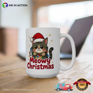 Meowy Christmas Kitten Lights Holiday Cup