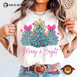 Merry & Bright Christmas Trees Comfort Colors Tee 3 InkInAction.com