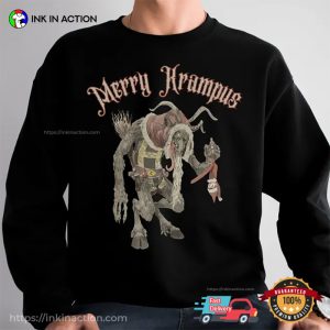 Merry Krampus, Dark Christmas Devil Graphic Shirt 1 InkInAction.com