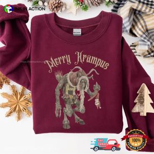 Merry Krampus, Dark Christmas Devil Graphic Shirt 3 InkInAction.com