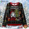 Merry Krampus Santa Pixel Christmas Ugly Christmas Sweater