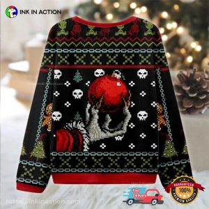 Merry Krampus Santa Pixel Christmas Ugly Christmas Sweater
