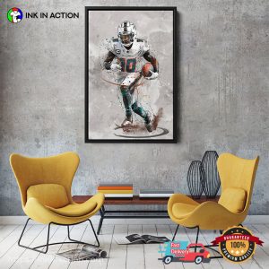 Miami Dolphins Tyreek Hill Fanart Wall Poster