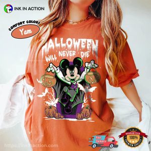 Mickey Vampire Halloween Will Never Die Comfort Colors Shirt