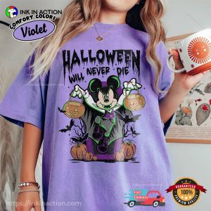 Mickey Vampire Halloween Will Never Die Comfort Colors Shirt 3
