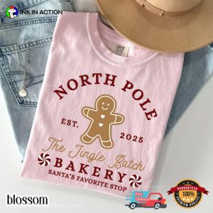 North Pole Bakery Gingerbread Christmas 2025 Comfort Colors Shirt 3 InkInAction.com