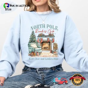 North Pole Readers Club Christmas Book Lover Gift T-shirt