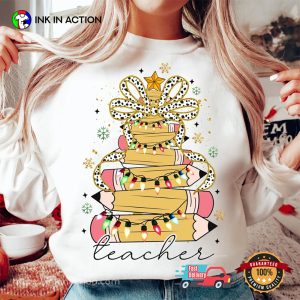 Pencil Tree Teacher Teacher Christmas T shirt InkInAction.com