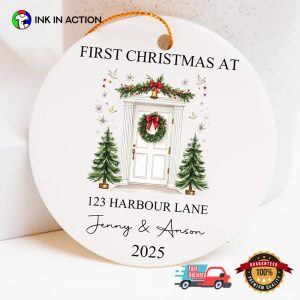 Personalized Happy New Home First Christmas Ornament