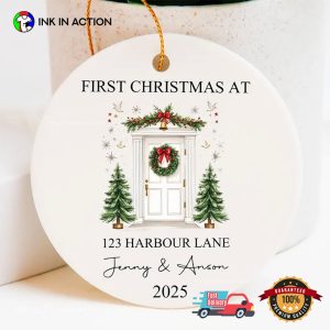 Personalised Happy New Home First Christmas Ornament 2 InkInAction.com