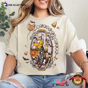 Personalized Disney Halloween Mickey and Friends Skeleton Comfort Colors Tee 1