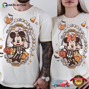 Personalized Disney Halloween Mickey and Friends Skeleton Comfort Colors Tee 2