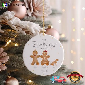 Personalized Gingerbread Family Christmas Ornament