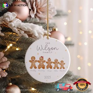 Personalized Gingerbread Family Christmas Ornament 2 InkInAction.com