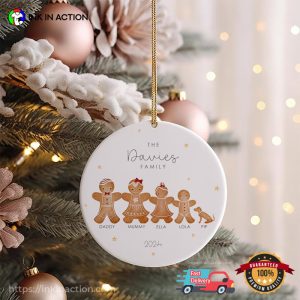 Personalized Gingerbread Family Christmas Ornament