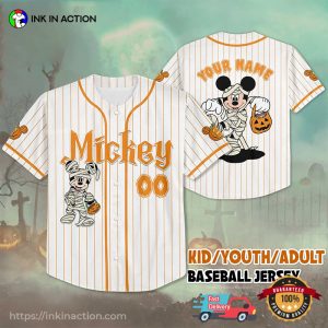 Personalized Halloween Mickey Mummy Baseball Jersey No. 2