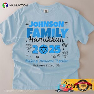 Personalized Hanukkah 2025, Happy Hanukkah Family Comfort Colors Shirt