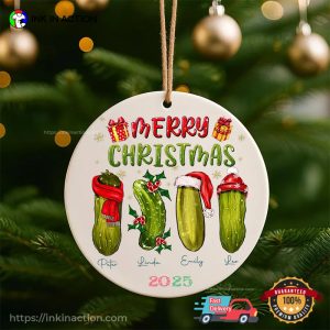 Personalized Merry Christmas Pickles 2025 Ornament