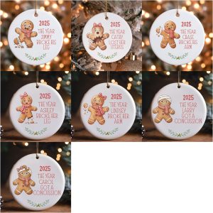 Personalized The Year Accident Funny gingerbread ornaments 1 InkInAction.com