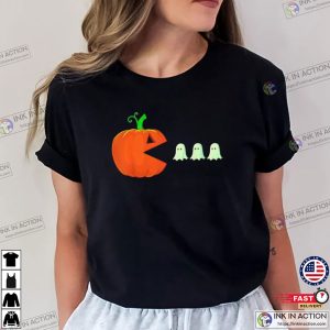 Pumpkin Eating Ghost Spooky Halloween T-shirt