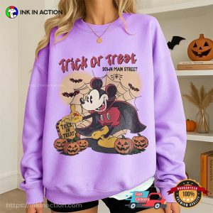 Retro Trick Or Treat Down Main Street Mickey Vampire Comfort Colors T-shirt