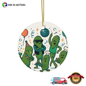 Retro Pickle Party Christmas Ornament