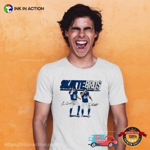 Skattebros Giants Jaxson Dart And Cam Skattebo Signatures Shirt 3