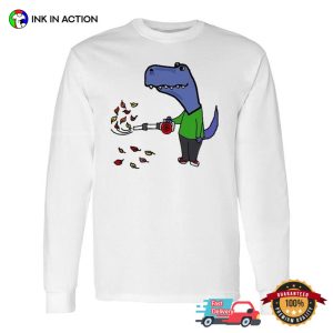 T rex Dinosaur Master Leaf Blower Funny T shirt 3 InkInAction.com