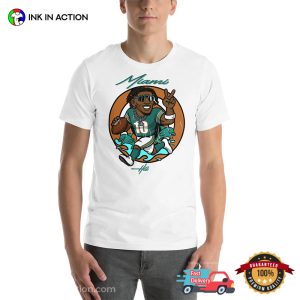 Tyreek Hill Miami Dolphins Cartoon Signature T-shirt