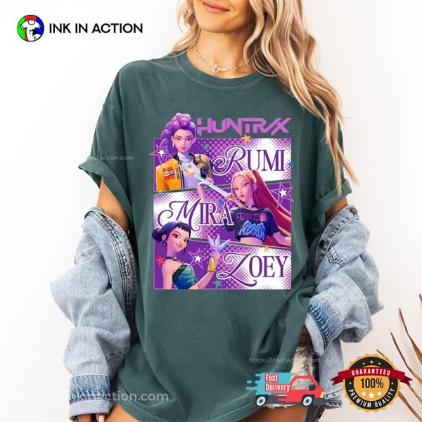 Vintage Huntrix Girls Kpop Demon Hunters T shirt