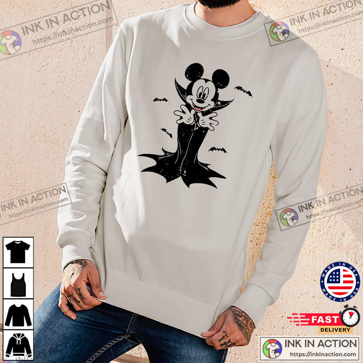 Vintage Mickey Dracula Halloween Disney Graphic Tee Vintage Mickey Dracula Halloween Disney Graphic Tee