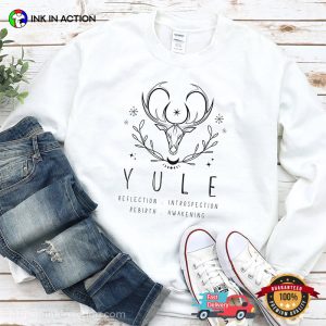 Yule Holiday Reindeer Winter Festival Tee 3 InkInAction.com