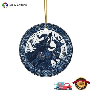 Yule Witch Winter Solstice Art​ Ornament