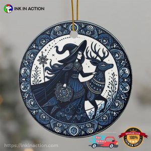 Yule Witch Winter Solstice Art​ Ornament