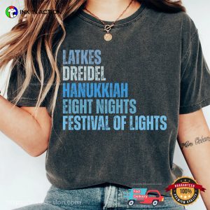 hanukkah menorah Jewish Festival Of Lights Comfort Colors Shirt 3