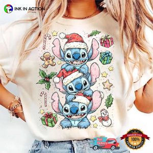 Adorable Disney Santa Stitch And Christmas Shirt