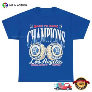 Back to Back Champions Los Angeles Baseball 24 25 Vintage Shirt 3 InkInAction.com
