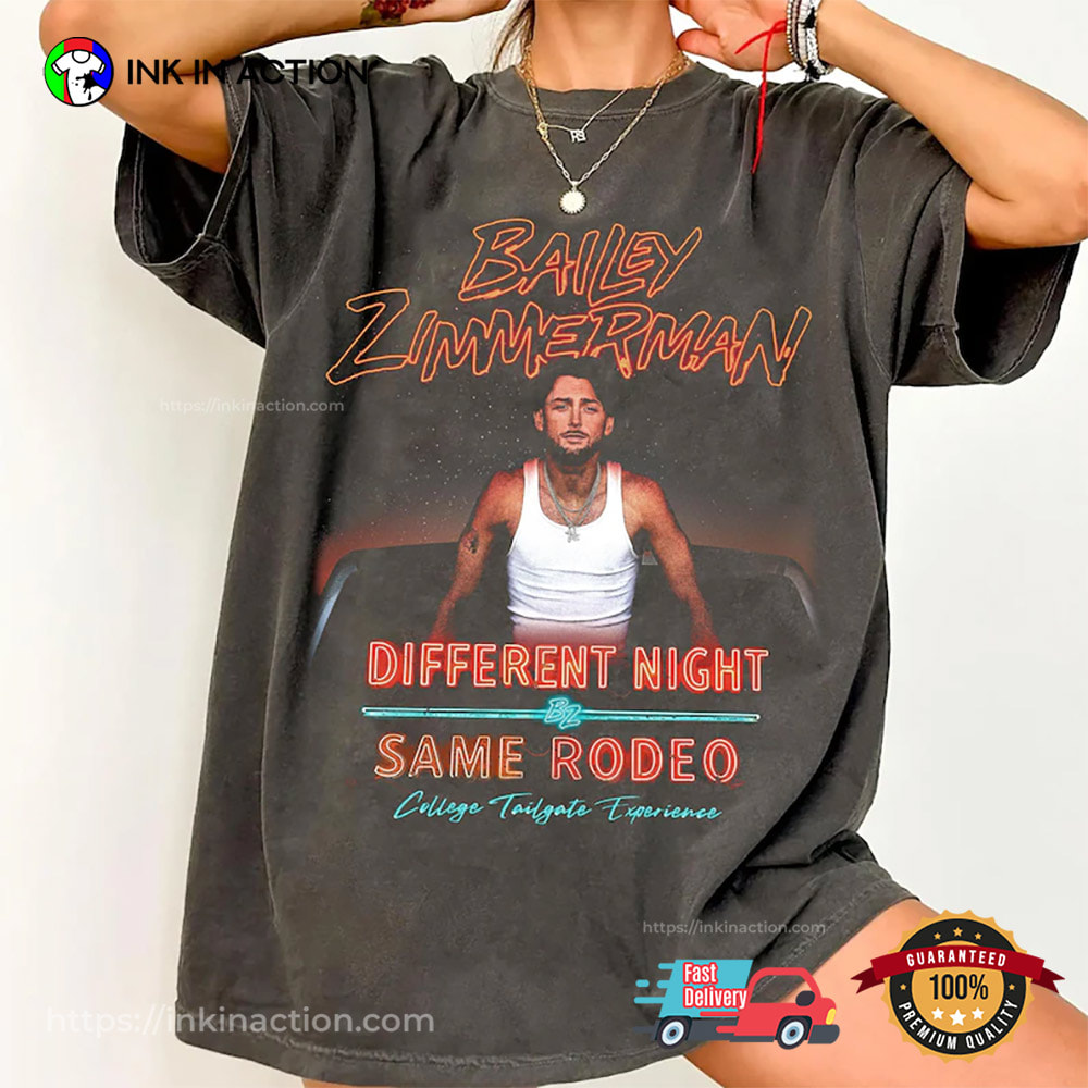 Bailey Zimmerman Different Night Same Rodeo Comfort Colors Tee Bailey Zimmerman Different Night Same Rodeo Comfort Colors Tee