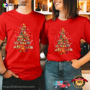 Books Librarian Christmas Tree Holiday Shirt