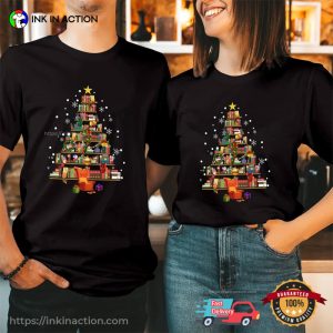 Books Librarian Christmas Tree Holiday Shirt