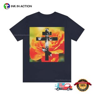 Cemetery Angel Orange Bloom Cross Orthodox Christian T-Shirt