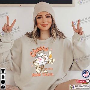 Cheers To The New Year, Retro New Year Party Tee 1 InkInAction.com