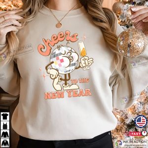 Cheers To The New Year, Retro New Year Party Tee 2 InkInAction.com