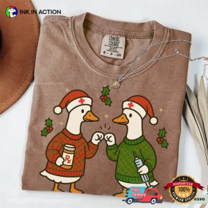 Christmas Goosebumps Nurse Silly Goose Comfort Colors Shirt 2 InkInAction.com