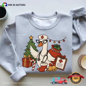 Christmas Silly Goose Nurse Cute Shirt